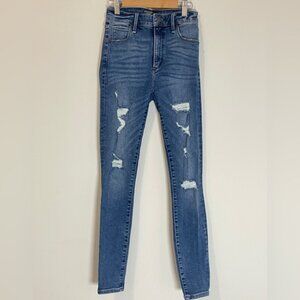 Abercrombie & Fitch Womens Jeans Sz 24 Blue Simone High Rise Super Skinny Denim